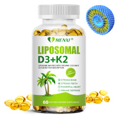 MENXI Liposomal D3+K2 Softgels – Cardiovascular & Calcium Support 60/120pcs