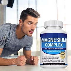 90 Count Magnesium Glycinate Complex Capsules, 1000mg Daily Mineral Wellness