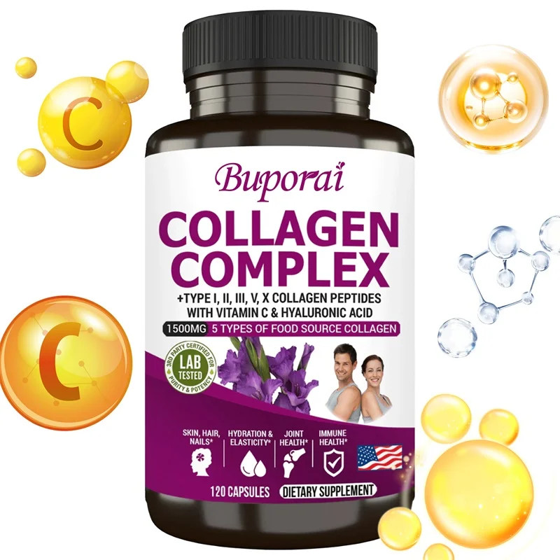 Collagen Complex 120pcs, Skin Elasticity, Protects Cartilage, Brighten Skin Tone