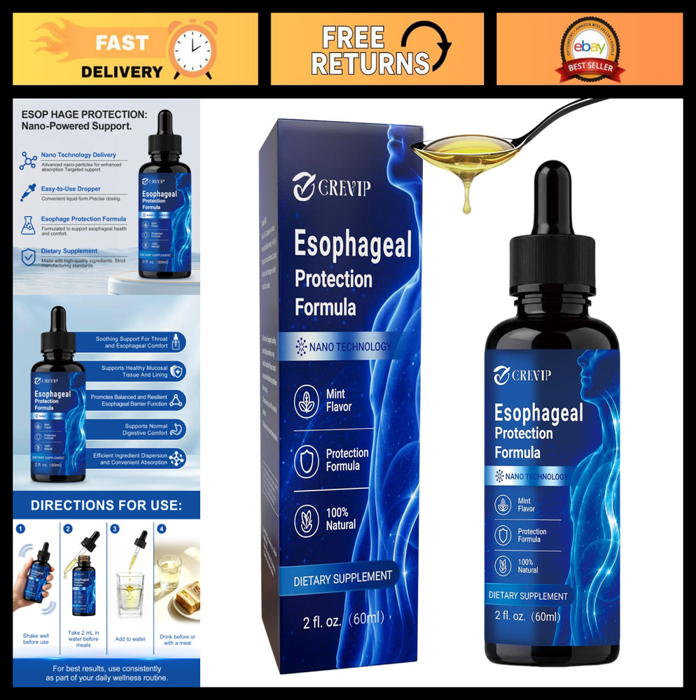 Esophageal Relief Drops with Slippery Elm, Zinc, L-Carnosine & Aloe – Dairy Free