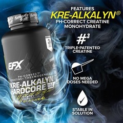 EFX KRE ALKALYN HARDCORE Creatine Energy Fat Loss Caffeine VALUE SIZE 180 Caps