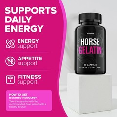 (1 Pack) Horse Gelatin Capsules – HorseGelatin Pills Advanced Formula Supplement