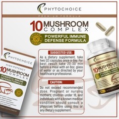 PHYTOCHOICE Advertising Insert CARD for Defense10 Mushroom Complex Supplements