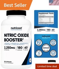 Quality Nitric Oxide Booster – 2250mg, 60 Servings, 180 Capsules – Adult Formula