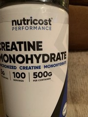 Nutricost Creatine Monohydrate – Unflavored – 500g Powder 100 Serving Exp 1/2028