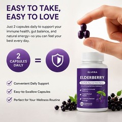 Enhanced Elvera Elderberry Gut Support Complex – Organic Black Elderberry Soft C