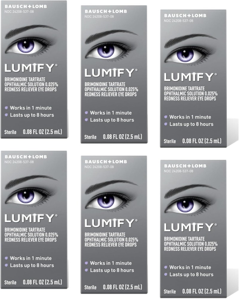 Bausch + Lomb LUMIFY Redness Reliever Eye Drops 0.08 fl oz (2.5 mL) – Pack of