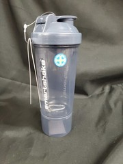 Smartshake SLIM, 500ml/17oz Shaker Botle w/ Dry Container Stormy Gray NEW