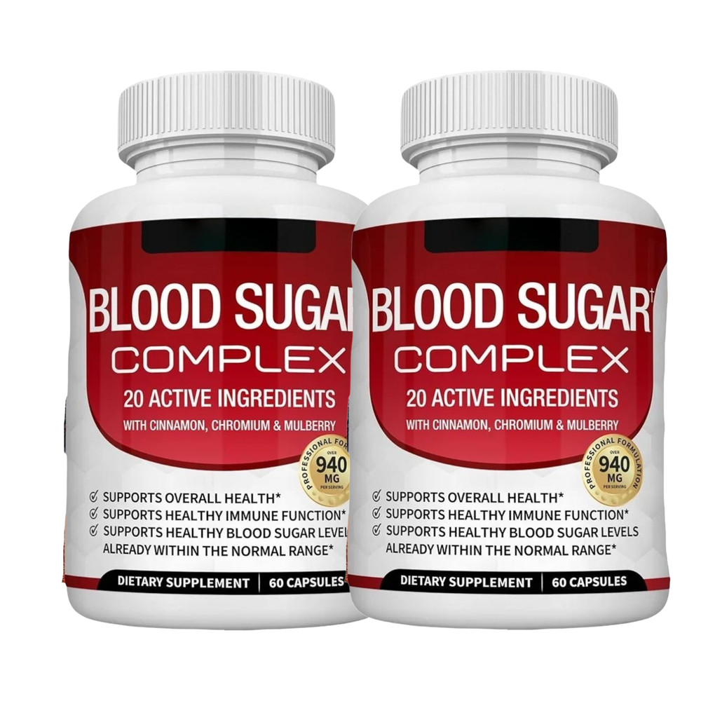 2-Pack Blood Sugar Complex – Daily Natural Blood Sugar Capsules Support -120Caps