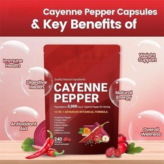 Cayenne Pepper Softgels Supplement, Supports Leg Vein, 240 Softgels /1 Bag 2026