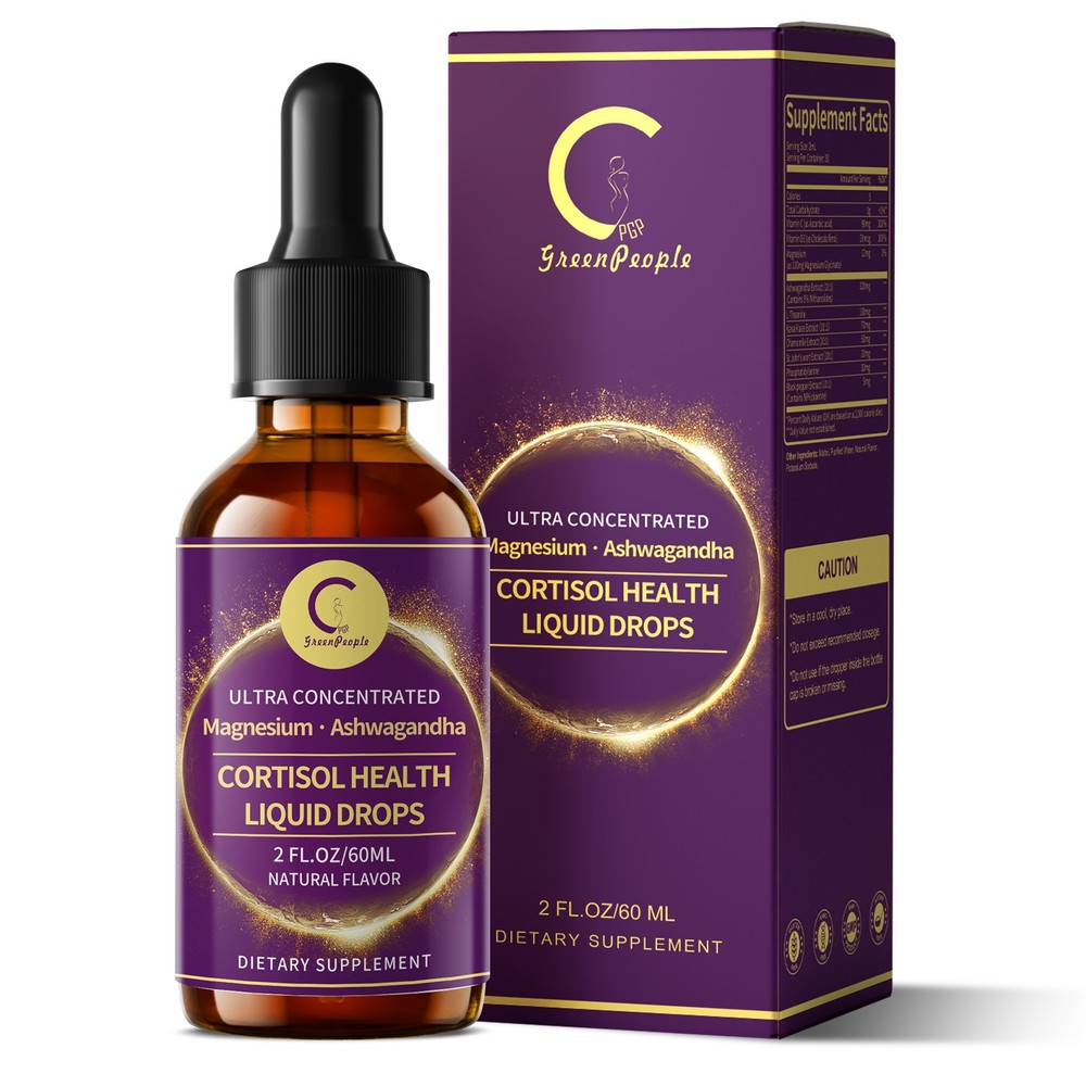 Cortisol Supplements Stress & Mood Support Drops with Magnesium Ashwagandha