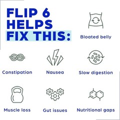 Flip My Life FLIP 6 Gut Health Powder Lemon Berry Complete Gut Support 30 Srv