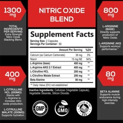 Nitric Oxide L-Arginine Pre Workout+Supports Muscle Growth,Workout Recovery