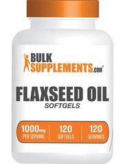 BulkSupplements Flaxseed Oil Softgels (1000mg) 120ct – 1200mg Per Serving