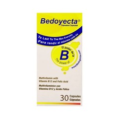 Bedoyecta Multivitamin with Vitamin B12 and Folic Acid Supplement Caps 30 Ct
