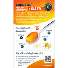 Kids Multivitamin plus Iron B6 A C D E Sanostol sirup 460ml New from Germany