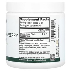 Eclectic Institute Black Raspberry POW-der 3 2 oz 90 g Raw, GMP Quality Assured