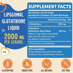 LIPOSOMAL GLUTATHIONE LIQUID 2000mg Anti Aging Antioxidant Detoxifier 60ml