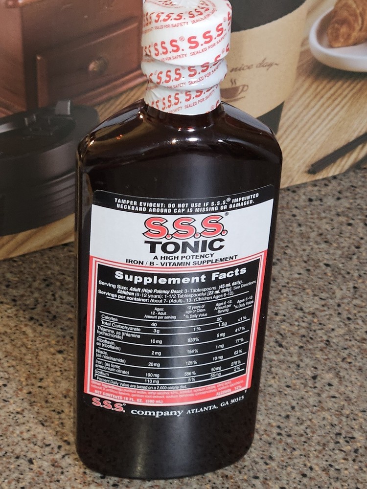 S.S.S. Tonic Liquid, High Potency Iron, Vitamin B Supplement, 10 oz Exp: 5/2028