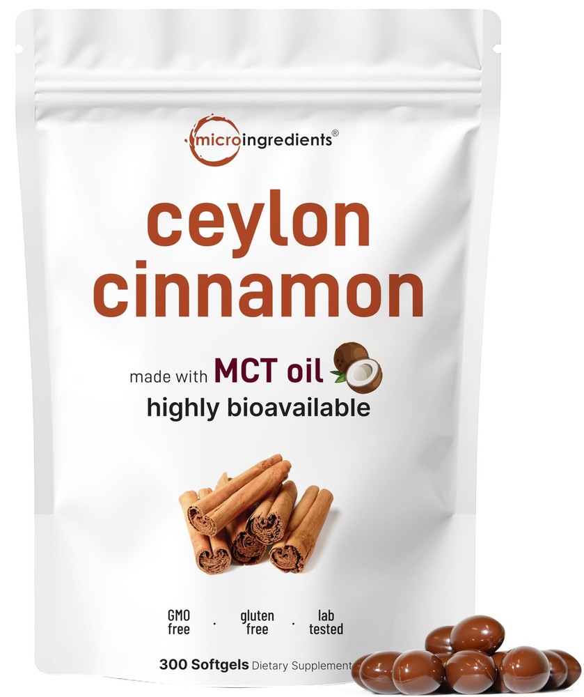 Micro Ingredients Ceylon Cinnamon | 300 Softgels with 300 Count (Pack of 1)
