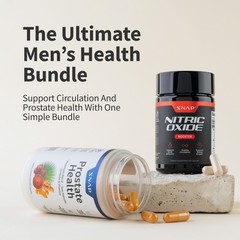 SNAP Nitric Oxide Enhancer Supplement & Prostate Wellness Bundle Saw Palmetto