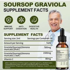 Soursop Bitters Liquid multivitami Drops,Pure 2 Fl Oz Green