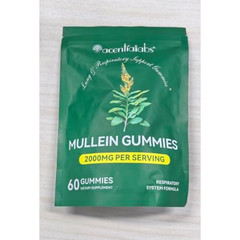 60 Count Mullein Gummies for Lung Cleanse, 2000mg Organic Mullein Leaf Extract f