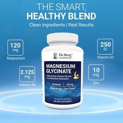 Dr. Berg Magnesium Glycinate 90ct – 4-in-1 Chelated for 90 Count (Pack of 1)