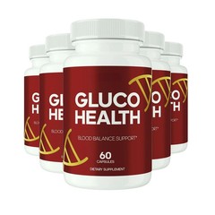 5-Pack Gluco Health Capsules – GlucoHealth Daily Blood Balance Support -300 Caps