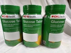 3x CVS Glucose Tablets 50 Ct. Ea. Exp 2/27 Tropical Fruit Flavor
