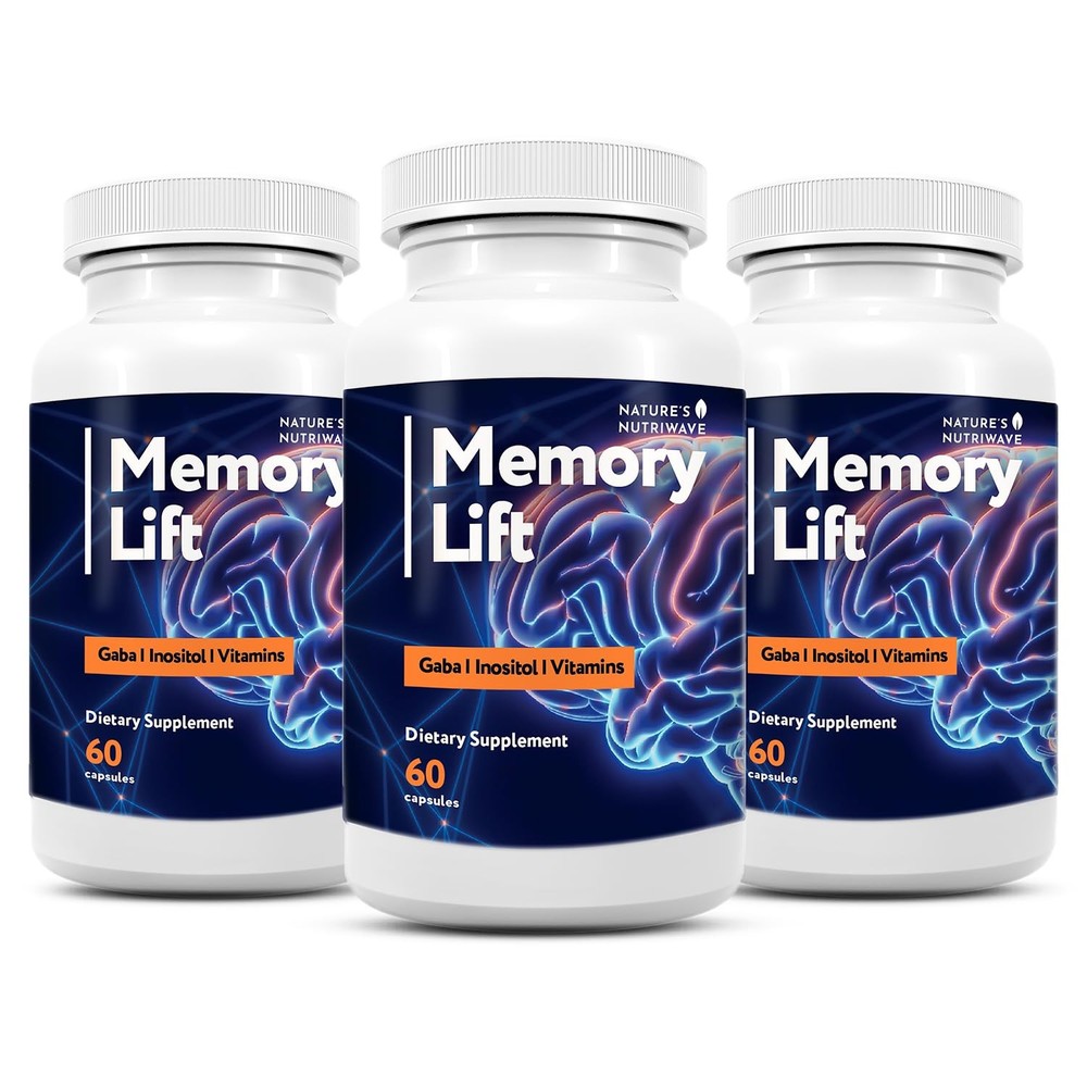 Memory Lift Capsules – Natural Daily Supplement with 60 Count (Pack of 3)