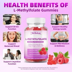 L-Methylfolate (5-MTHF) Gummies 1000mcg for MTHFR, Folate Supplement for Adults