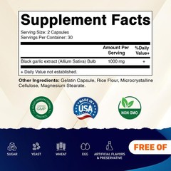 Vitamatic 3 Pack Fermented Black Garlic Extract 1000 mg 60 Count (Pack of 3)