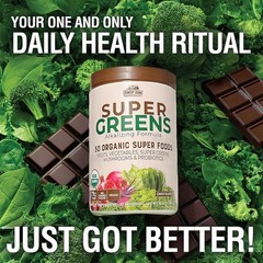 50 Organic Superfoods in Chocolate Flavor | Energizing Drink Mix with Probiotics