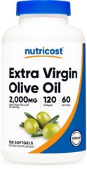 Nutricost Extra Virgin Olive Oil Supplement (2,000mg) 120 Softgels – Gluten-Free