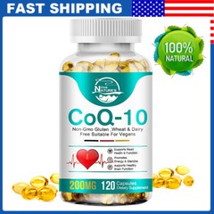 CoQ10 Coenzyme Q-10 Coenzyme 200mg Capsules BIOPERINE Antioxidant Heart Energy