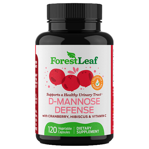 D-Mannose 1000mg Defense Cranberry Hibiscus Vitamin C 120 Caps Forest Leaf