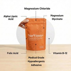 Avalaine Nervana+ Vitamin B12 Patches containing Magnesium 30 Pieces Soothing Pa