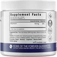 Magnesium Powder – 23 Servings – 2000mg Per Serving – Tasteless, High Absorption