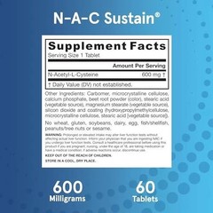 Jarrow Formulas N-A-C Sustain 600 mg, Dietary Supplement, Amino Acid Support for