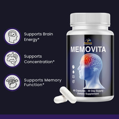 Memovita- Brain Support- 12 Bottles- 720 Capsules