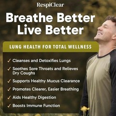 RESPICLEAR All-Natural Mullein Drops With Ginger & Lemon suitable for Lung Clean