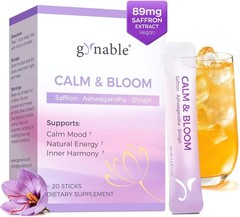 Gynable Saffron Supplements Calm Drink Mix Powder,7‑in‑1 Blend with 89mg Saffron