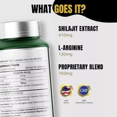 Flynew Shilajit Ultra Optimal Potency, Energy& new Shilajit L-arginine Vitality,