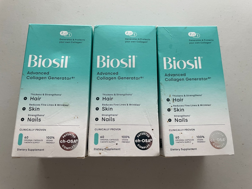3 Bottles Biosil Advanced Collagen Generator 60 Capsules Ber Bottle 2/2028