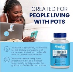 Vitassium Electrolyte Capsules POTS Dysautonomia High Sodium Salt Pills 100ct
