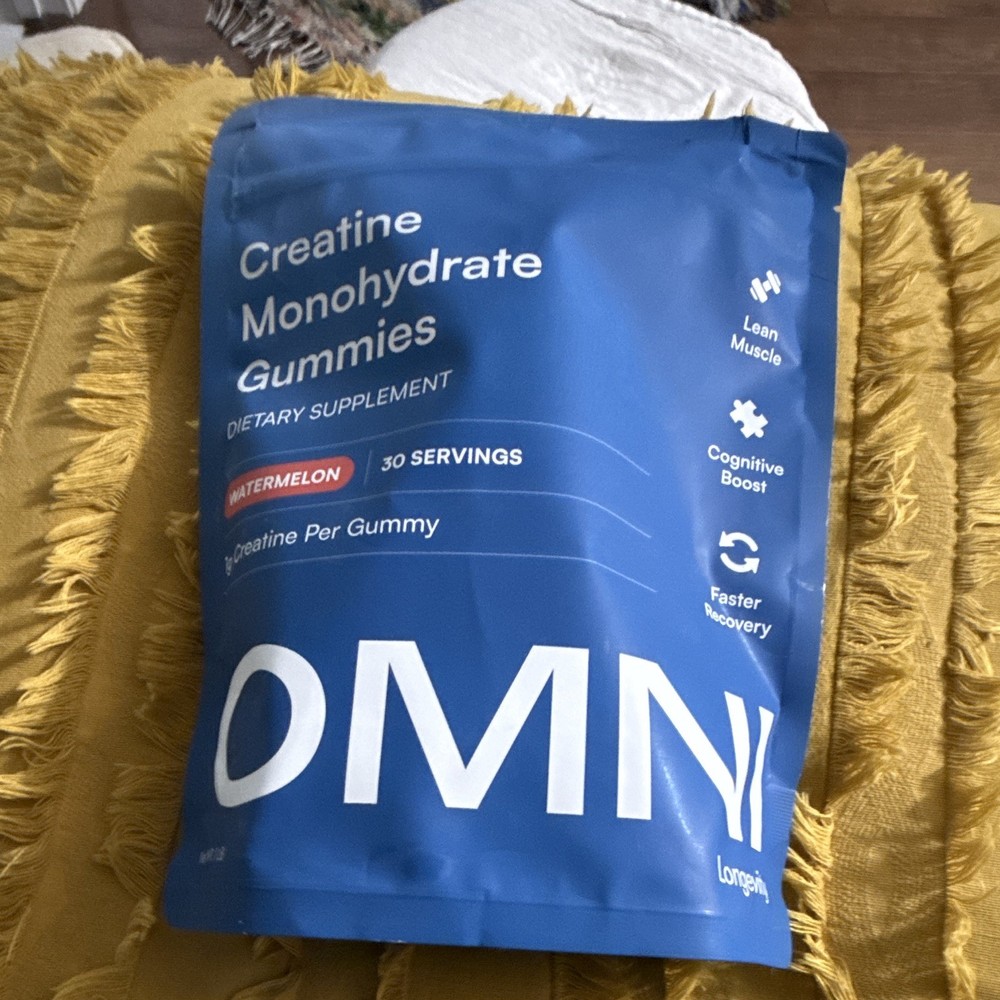 OMNI Creatine Monohydrate Gummies Watermelon 3g 90 Count 30 Servings