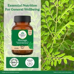 Organic India Moringa 60 Capsules Bottle with free Moringa capsule sample