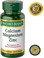 Nature’s Bounty Calcium Magnesium & Zinc Caplets, 100 Count (Pack of 1)