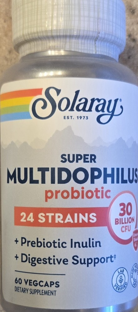 Solaray SUPER MUTIDOPHILUS PROBIOTIC 30 Billion CFU 60 Capsules (BEST BY 07/26)
